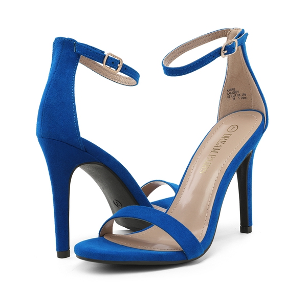 Ankle Strap High Heel Stiletto Sandals - ROYAL BLUE - 3